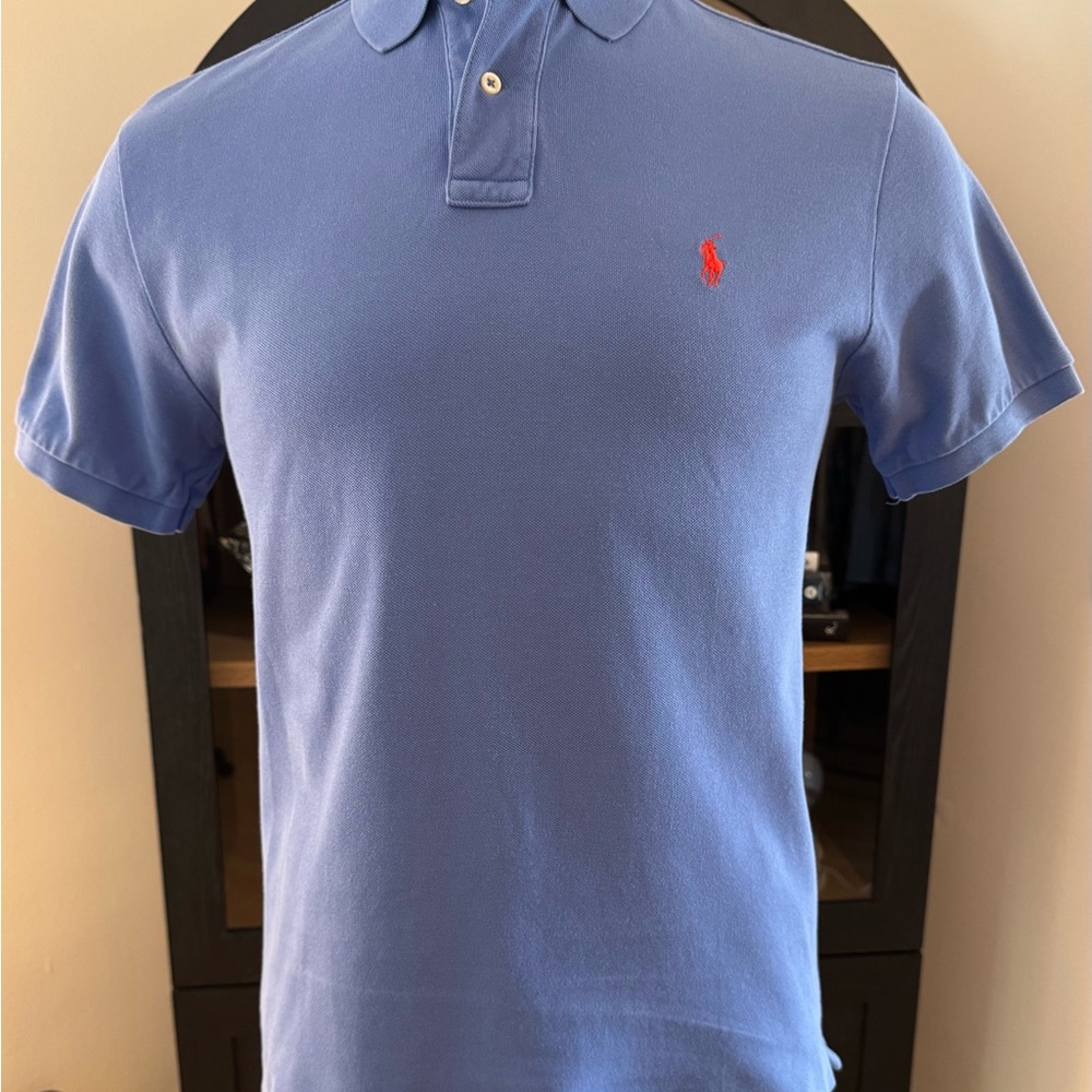 Ralph Lauren Men's Polo Shirt in Blue with Red Logo